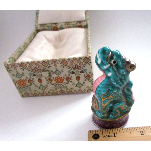 VTG Asian Porcelain QiLin Animal Unicorn Figurine with Box - Blessings & Luck - Picture 15 of 16